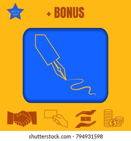 pen line vector icon.Flat design style.