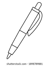 pen line vector illustration,
isolated on white background.Top view