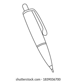 pen line vector illustration,isolated on white background,top view