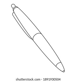 pen line vector illustration,isolated on white background for education,top view