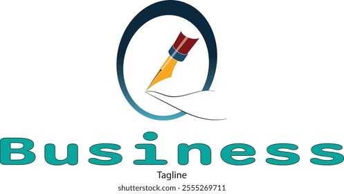 Pen lining in circle frame logo