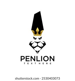pen lion logo for writing with courage and precision	