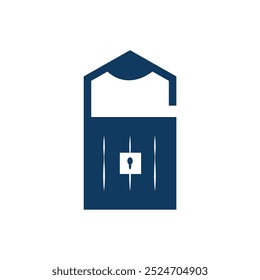 pen lock logo design vector illustration