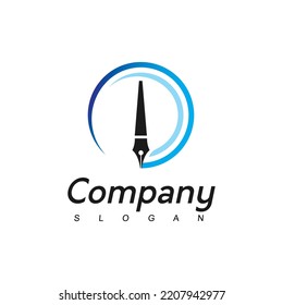 Pen Logo, Business, Education, And Law firm Company Symbol