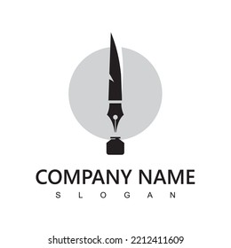 Pen Logo, Business, Education, And Law firm Company Symbol