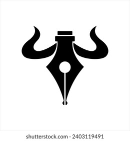Pen Logo for Company Identity. Brand. Design Template. Creative Symbol Concept