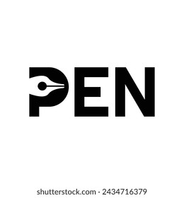 Pen Logo for Company Identity. Brand. Design Template. Creative Symbol Concept 