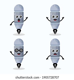 pen logo design character cute
