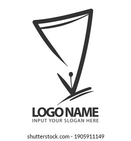 Pen logo design. Stationery vector design. Pen and signature logotype. logos design.