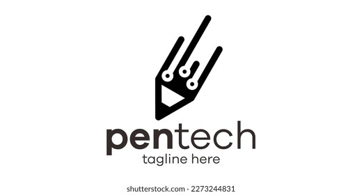 Icono de tecnología de diseño de logotipo de lápiz Icono de vector