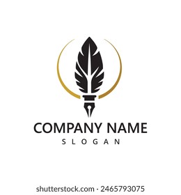 Pen logo design template, law firm, business and education symbol