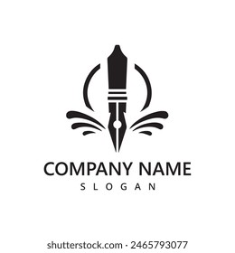 Pen logo design template, law firm, business and education symbol