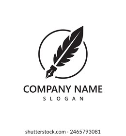 Pen logo design template, law firm, business and education symbol