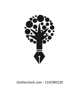 
Pen logo. Education icon. Writing symbol. Vector eps 08.