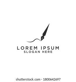 Plantilla de diseño de iconos del logotipo de la pluma