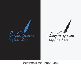 Plantilla de diseño de iconos del logotipo de la pluma