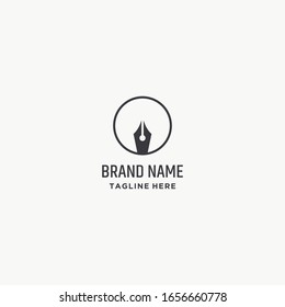 Pen logo Icon template design in Vector illustration .