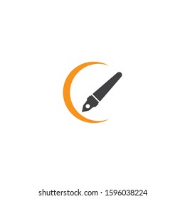 Pen logo illustration vector flat design