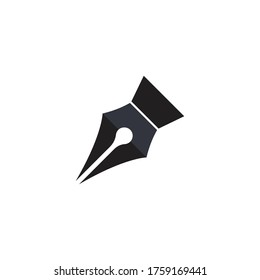 

Diseño plano vectorial de la ilustración del logotipo de la pluma