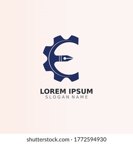 Inspiración del logotipo de la pluma plantilla de concepto creativo diseño vectorial único 
