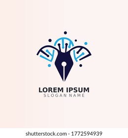 Pen logo inspiration creative concept  template unique vector design 