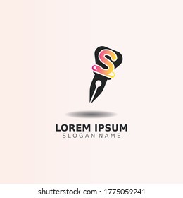 Pen logo inspiration creative concept  template unique vector design 