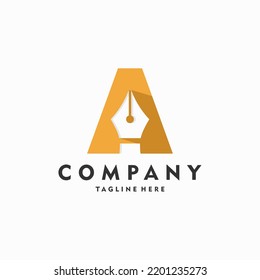 A pen logo in letter A concept