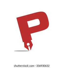 pen logo template. vector logo.