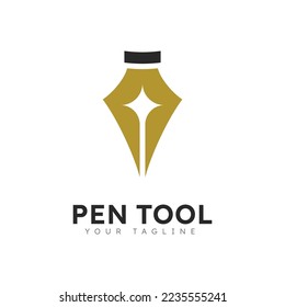 Pen logo tool gradient colorful style vector