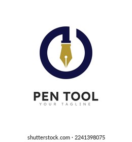 Pen logo tool gradient colorful style vector