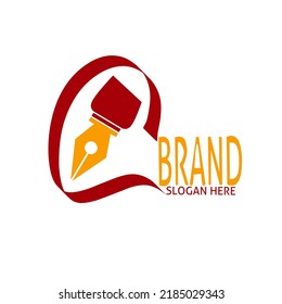 Stift-Logo mit trendigem Design