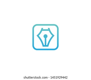 Pen logo vector education icon 