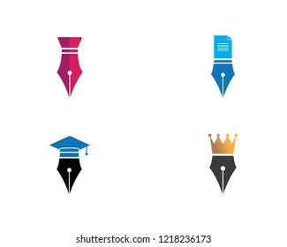 pen logo vector icon illustration design