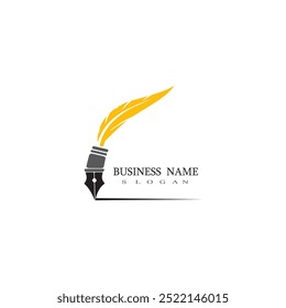 Diseño de ilustración de icono de Vector de logotipo de pluma