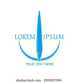 pen logo. Vector illustration for logo, websites, apps, stickers and logos. Flat design.