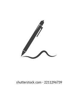 pen logo vector simple icon illustration design