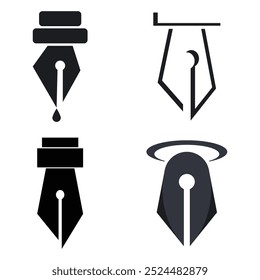 Icono de Plantilla de Vector de logotipo de pluma