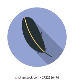 pen long shadow icon. Simple color vector of web icons for ui and ux, website or mobile application