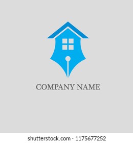 pen look a House vector illustration.Design