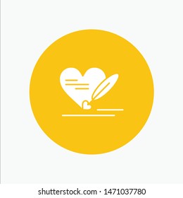 Pen, Love, Heart, Wedding. Vector Icon Template background