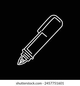 pen marker line art icon logo design template , marker minimal logo design 