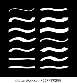 Vector de Elementos de decoración de línea de trazo de marcador de pluma