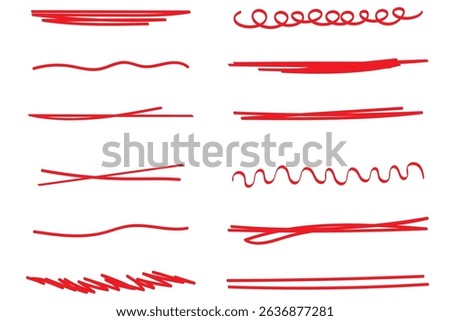  pen marker underline brush stroke set. eps 10 