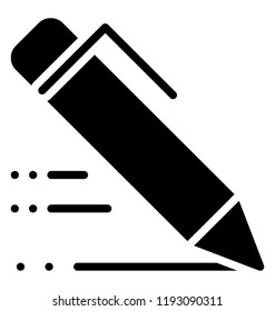 Pen marking some lines to depict speed writing icon 