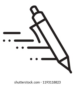 Pen Marking Some Lines To Depict Speed Writing Icon 