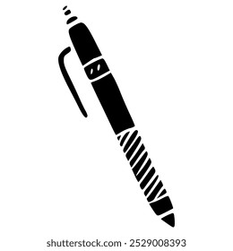 pen or mechanical pencil hand drawn glyph icon