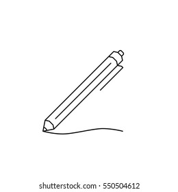 Pen minimal icon. Pen graph line vector icon for websites and mobile minimalistic flat design.