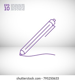 Pen minimal icon. Pen graph line vector icon for websites and mobile minimalistic flat design.