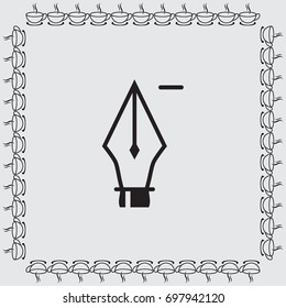 Pen with minus sign vector icon