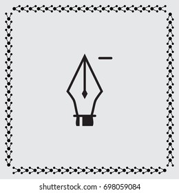 Pen with minus sign vector icon
